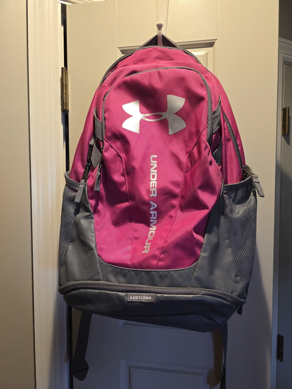 Under Armour Pink and Gray Backpack with Storm Protection